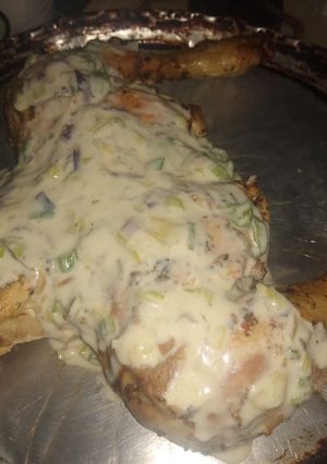 Una foto de Pollo al verdeo con cubito 4 quesos knorr