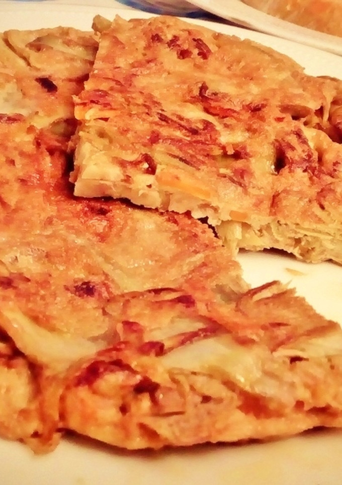 Una foto de Tortilla de alcachofas con zanahoria