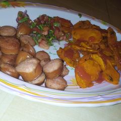 Bhajia,smokies and kachumbari#authormarathon A picture of Bhajia,smokies and kachumbari#authormarathon.