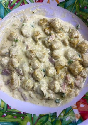 Una foto de Ñoquis de batata y cabutia