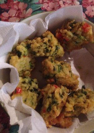 Una foto de Croquetas de arroz y espinaca 😏😏