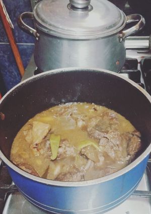 صورة لوصفة لحمة موزه بالبصل والثوم