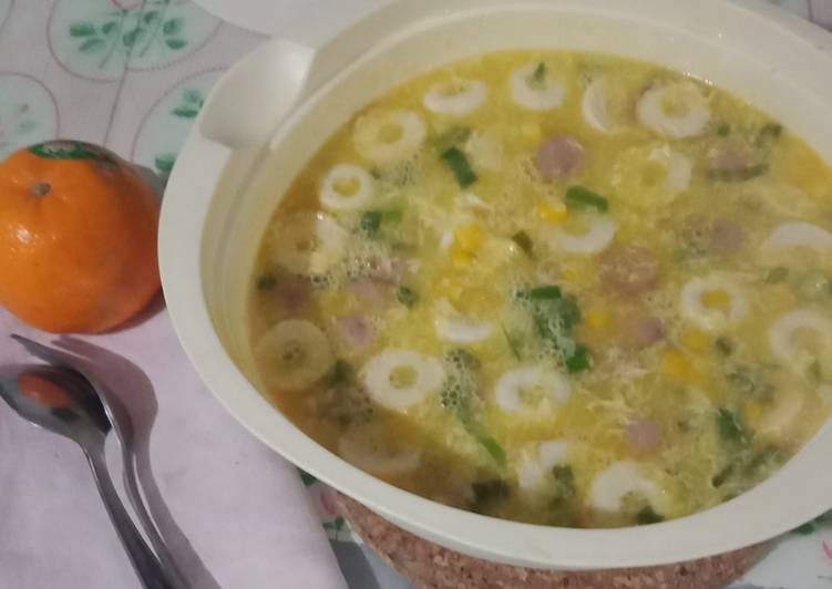 Recipe: Appetizing Sup Jagung Sosis Serabut
