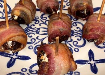 How to Prepare Perfect Dates filled with goat cheese and covered in bacon easy
