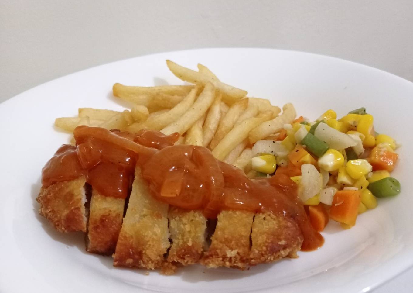 Katsu Steak with BBQ Sauce