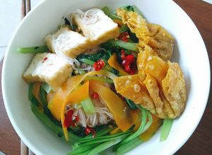 Hình của món Bún xào chay.