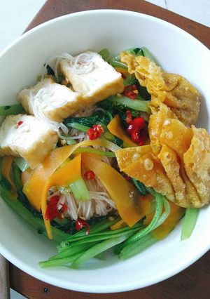Hình của món Bún xào chay.