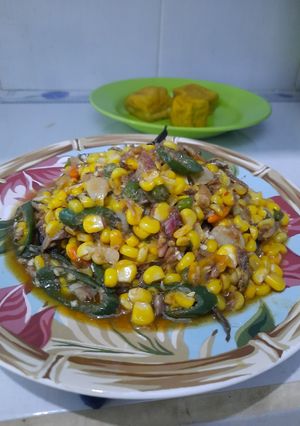 Foto resep Tumis Jagung Ikan Peda
