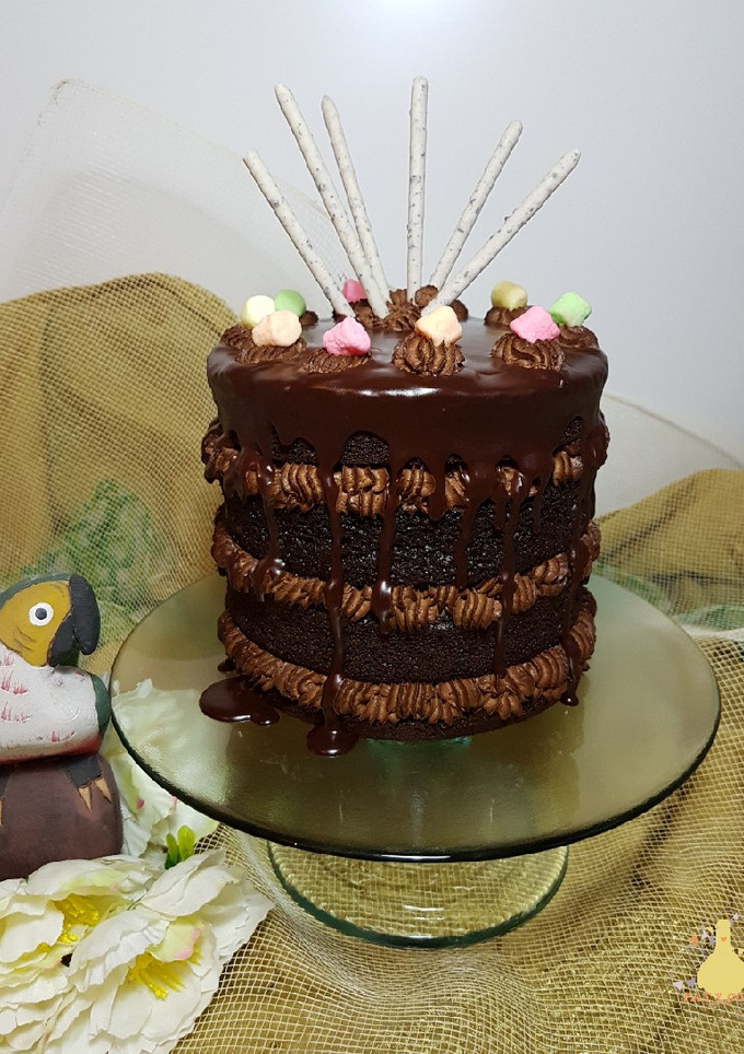 Una foto de Tarta de Chocolate y marshmallows para Frida Khalo!!!