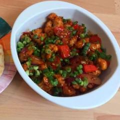 Chilli masala tofu (healthy stated) A picture of Chilli masala tofu (healthy stated).