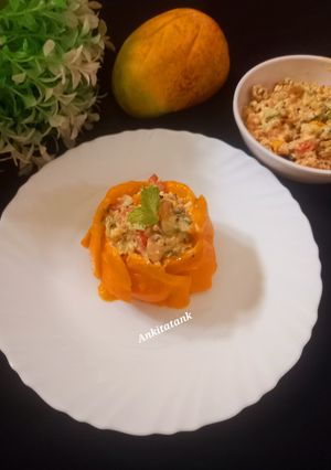 A picture of Leftover makeover millet mango chaat bite.