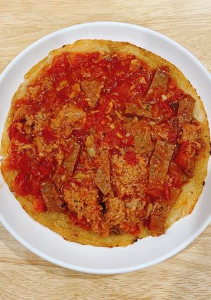 Hình của món Pizza bún chay.