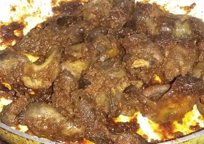 Cara mudah bikin Ati Ampela Bumbu Rendang yang sedap