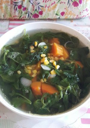 Foto resep Bening bayam,jagung dan labu kuning
