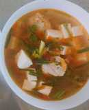 Canh đậu hũ non cà chua