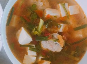 Hình của món Canh đậu hũ non cà chua.