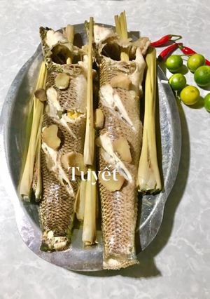 Hình của món Cá lóc hấp sả.