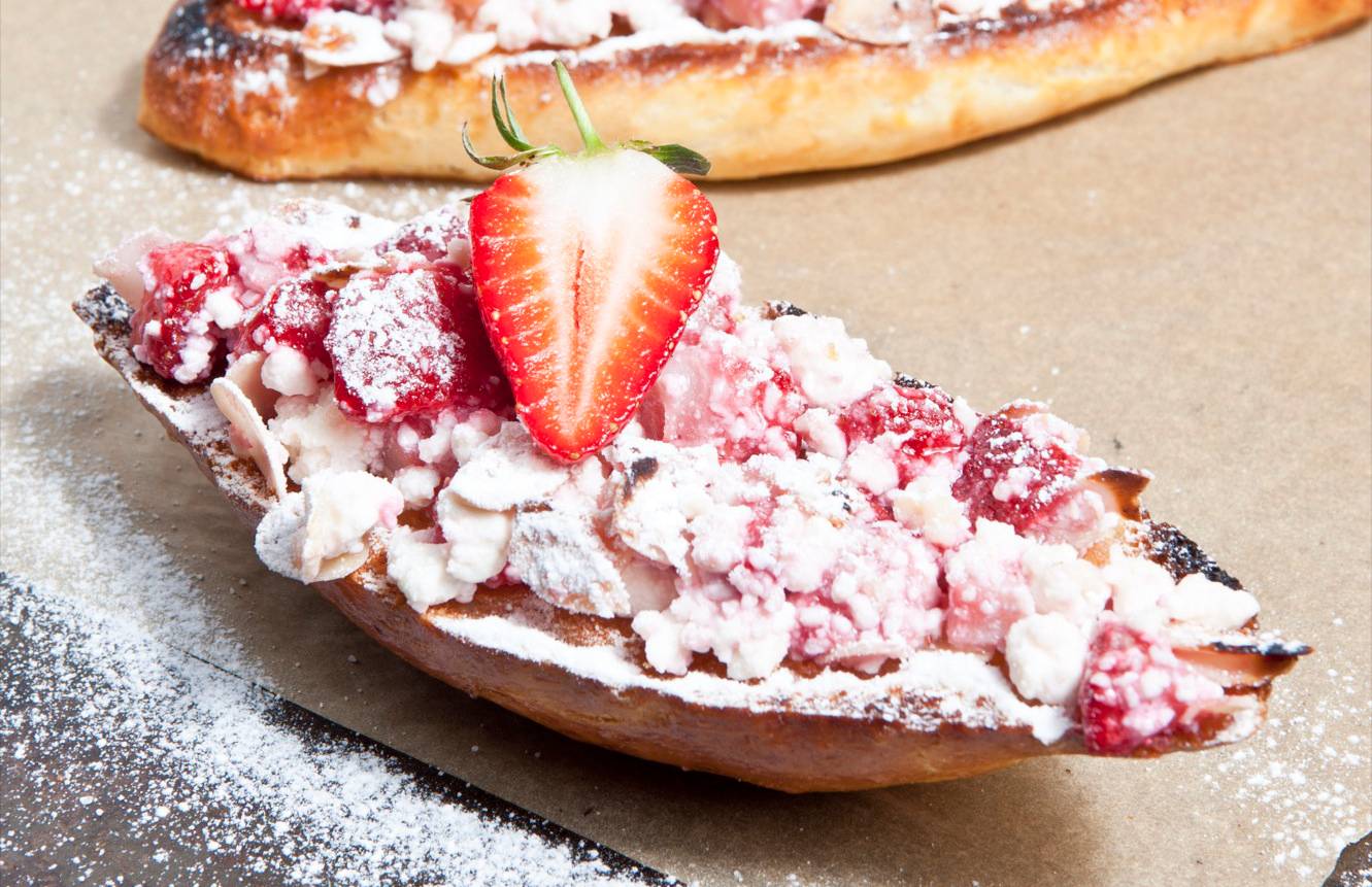 Epres-túrós brushetta recept recept fotó