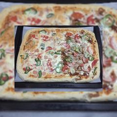 A picture of Veg pizza 🍕.