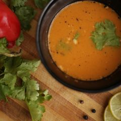A picture of The Spicy Red Pepper Soup.