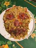 Crâne de céréales au tomates, parmesan et lonzo