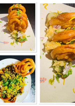 A picture of Aloo Jalebi Chaat.