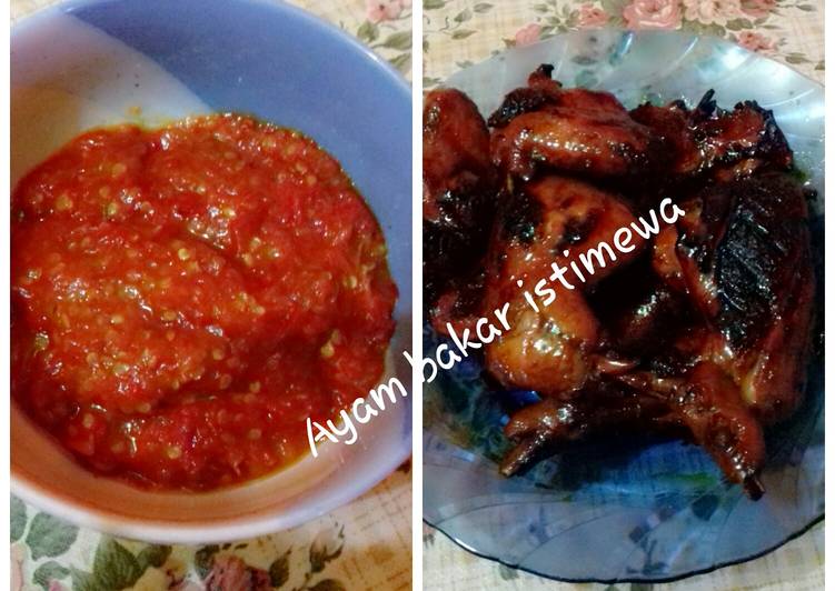 Langkah Mudah untuk Membuat Ayam bakar istimewa dan sambal tomat yang Lezat