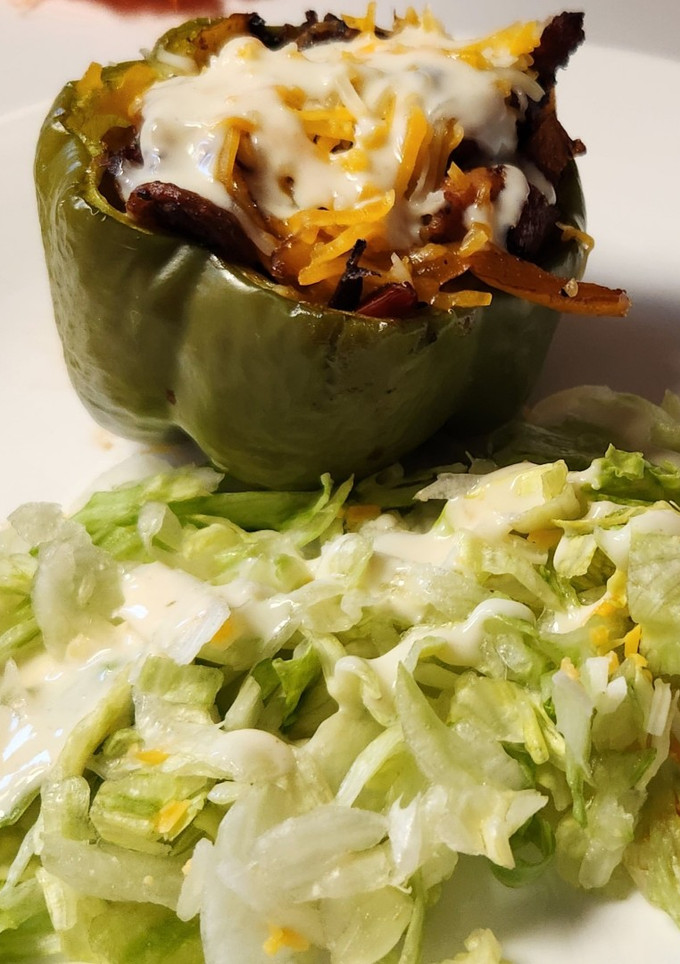 A picture of Chicken Fajita Stuffed Peppers.