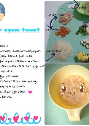 Foto resep Bubur ayam tomat (MPASI 6+)