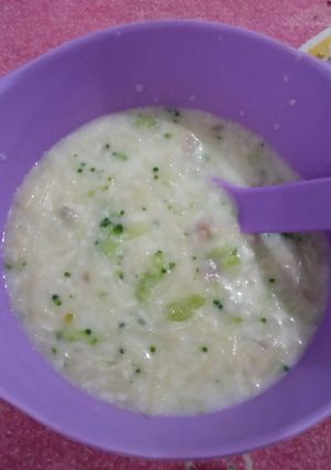 Foto resep Spaghetti cheese soup with dori fillet & Brocolly