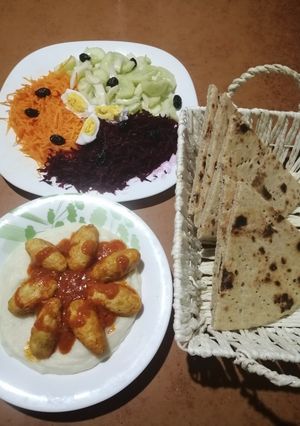 صورة لوصفة بطاطا بوريه بأصابع الدجاج