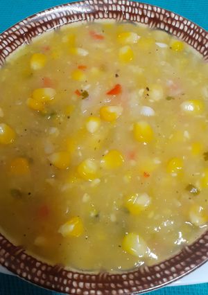 A picture of Romancing The Rains, Indo - Chinese Sweet Corn Soup.