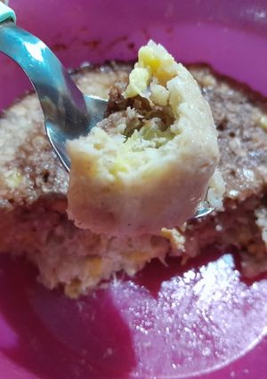 Una foto de Mug cake de banana y avena sin huevo