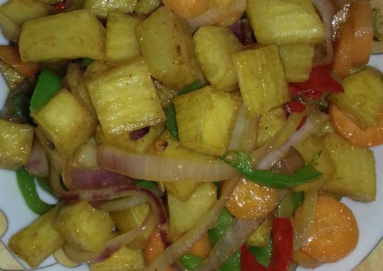 Recipe of Any-night-of-the-week Fried yam n veggies