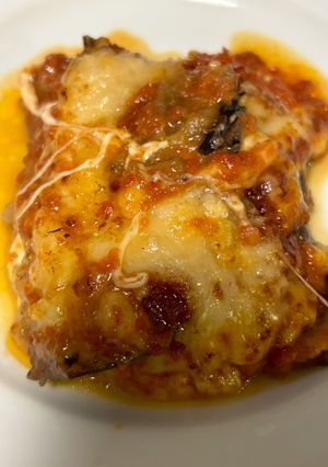 Foto di Parmigiana di melanzane spesse in friggitrice ad aria