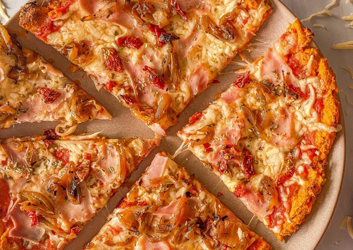 Pizza con base de boniato