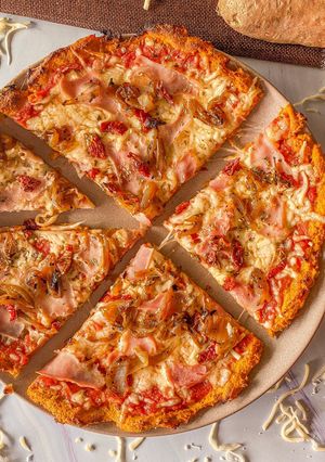 Una foto de Pizza con base de boniato