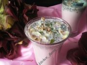 A picture of sabja seed milkshake