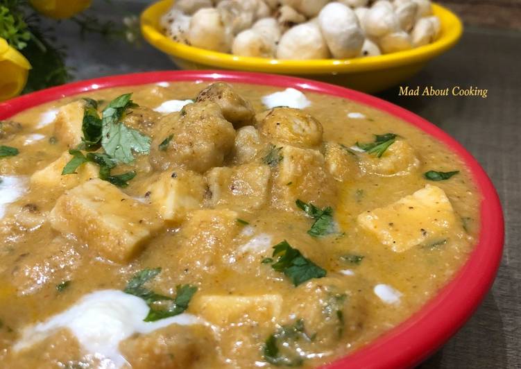 Easiest Way to Make Quick Creamy Makhana Paneer Sabzi – Calcium Rich Lunch Recipe