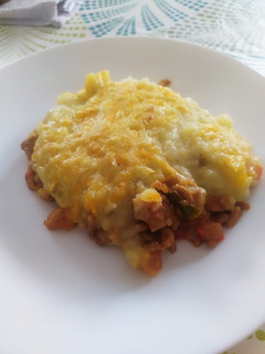 Una foto de Pastel de carne con puré de patata