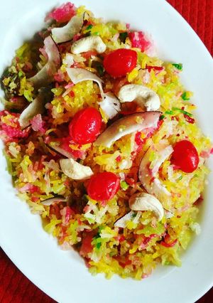 A picture of Zarda Pulao or Sweet Rice.