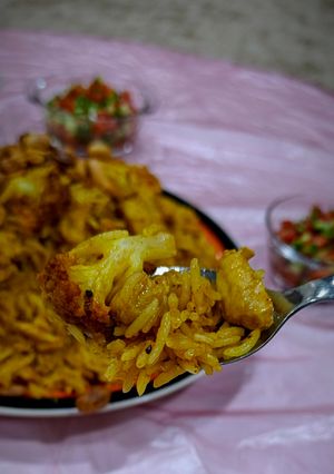 صورة لوصفة كبسة بالزهرة (القرنبيط)