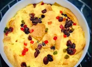 Gambar Puding Roti Tanpa Gula Mudah (Tanpa Sos Kastard)