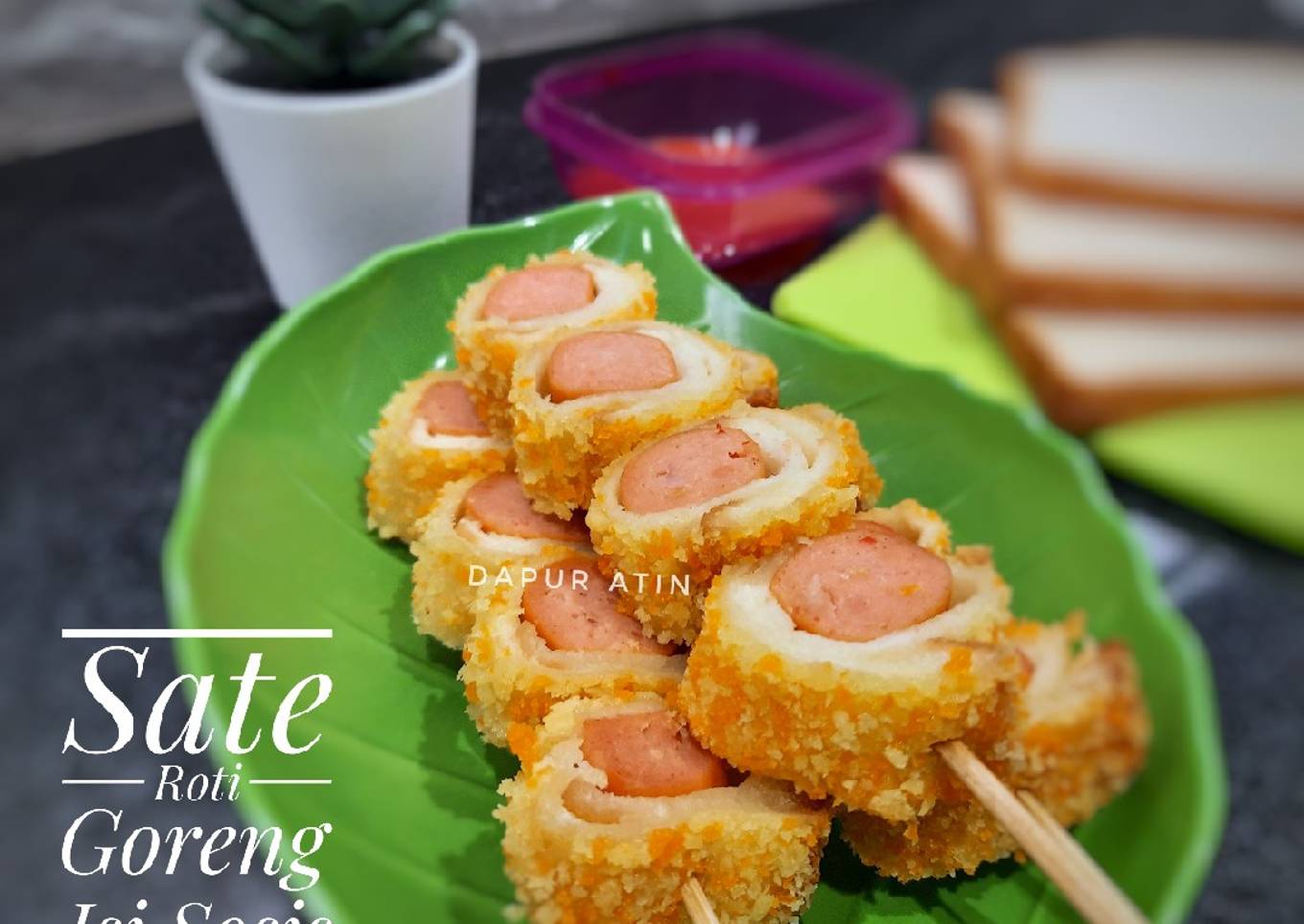 Sate Roti Goreng Isi Sosis