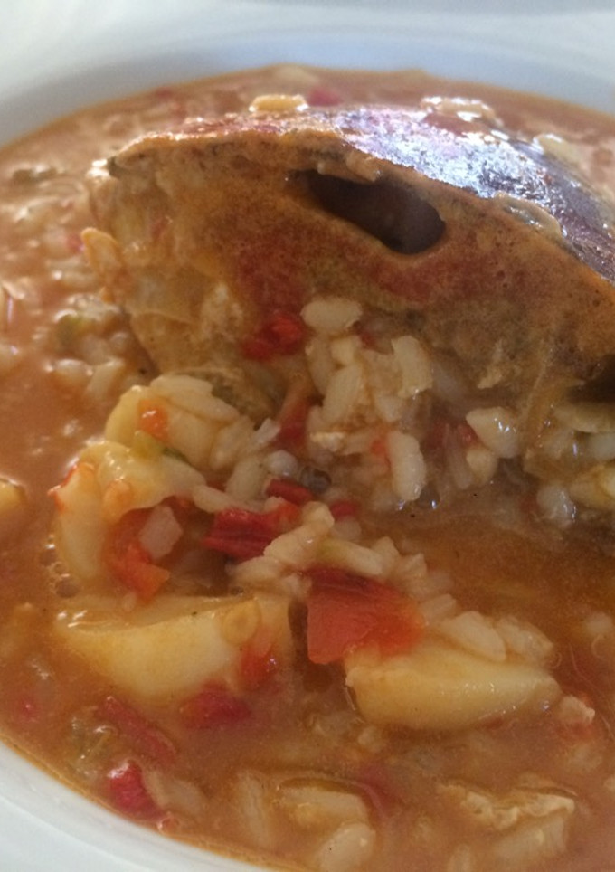 Una foto de Arroz caldoso con buey de mar