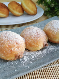 Foto resep Donat Bomboloni White Ring Tanpa Mixer