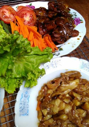 Foto resep Ayam dan jamur teriyaki