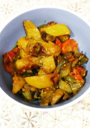 A picture of Potato Eggplant Dry or Baingan Aloo Sookha.