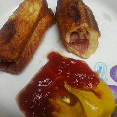 A picture of Shallow Fried Breaded Hotdog.