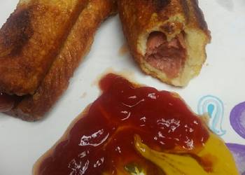 Easiest Way to Make Delicious Shallow Fried Breaded Hotdog